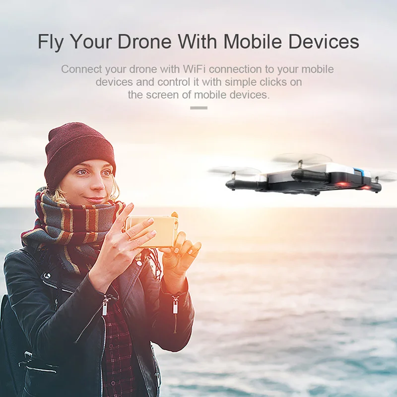 JJRC H61 Карманный Дрон для селфи 720P Wi Fi Камера складной ручной Квадрокоптер