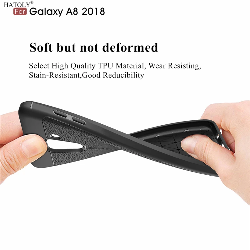HATOLY Case For Samsung Galaxy A8 2018 Pattern PU Leather Dirty Resistant Soft TPU Silicone Back Cover A5 A530F |