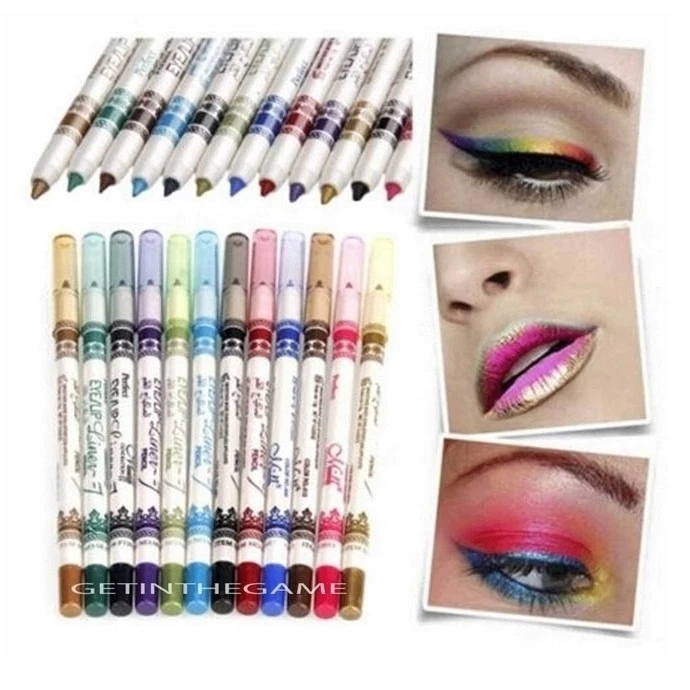 12 Цвет тени для век Карандаш глаз блеск губ Shimmer Pen Макияж Косметический набор |