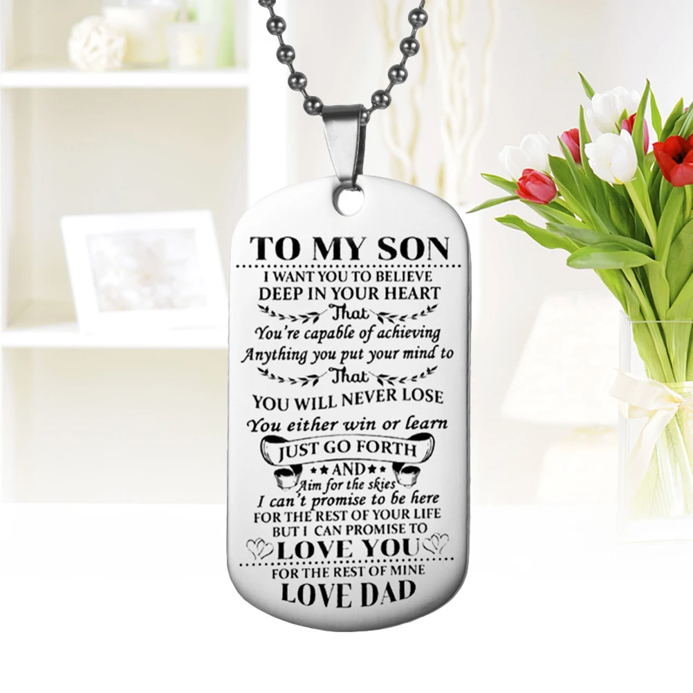 Модная подвеска из нержавеющей стали с надписью «My Son Tag», ожерелье для мальчиков, подвеска с буквами, ВВС, военная Береговая охрана, темно-синий цвет