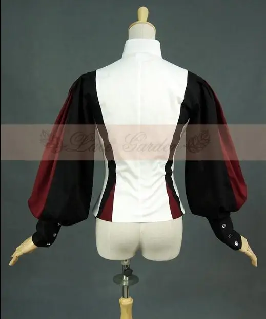 Женская винтажная рубашка с рукавами-фонариками хлопковая блузка в готическом