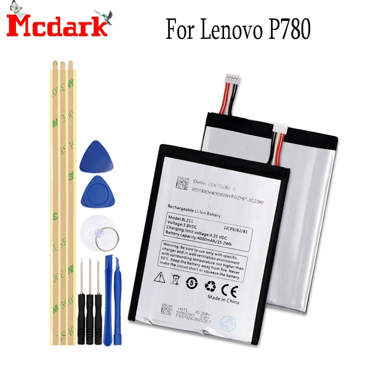 Аккумулятор BL211 для Lenovo P780 Batterie Bateria Batterij аккумулятор 4100 мАч + Инструменты |
