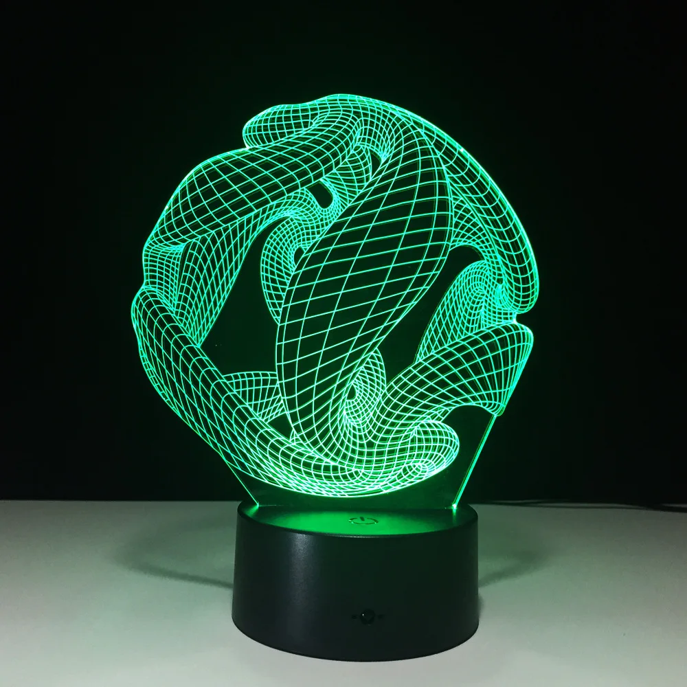 Новинка акриловая 3D лампа USB ночной Светильник абстрактный узор сменные цвета