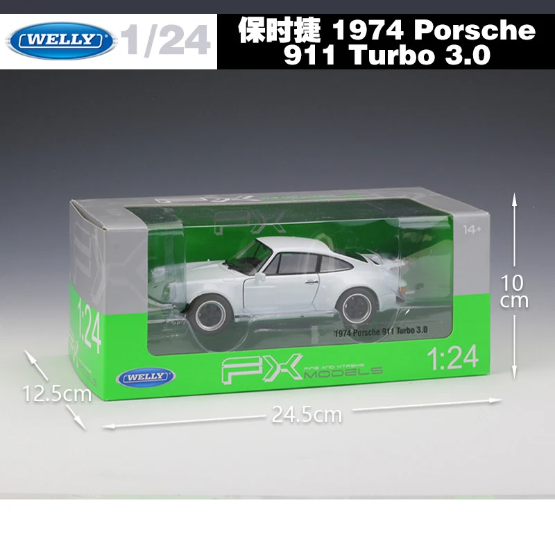 WELLY литая металлическая модель автомобиля в масштабе 1:24 Porsche 1974 Turbo3.0 спортивный