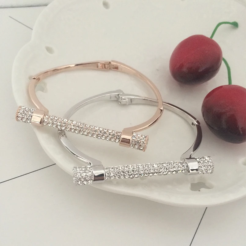 Металлический браслет в форме D на запястье с кристаллами bileklik роскошное