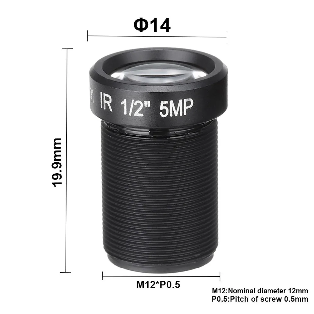 5MP 25 мм объектив 1/2 ''для HD камеры видеонаблюдения F2.4 M12 с фиксированной