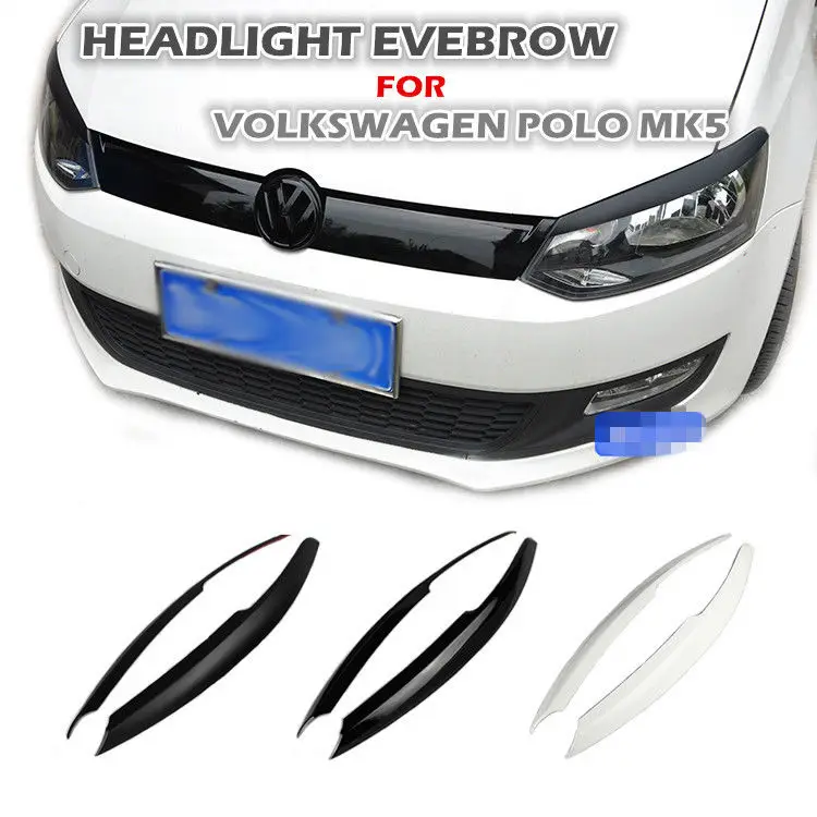 1 пара ABS фар Брови Веки автомобиля отделка стикер для VW POLO 6R MK5 2011 2017|car trim|for vwsticker for