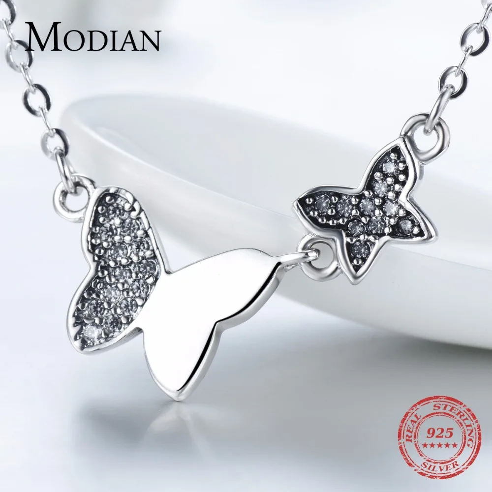 Modian 100% твердые 925 стерлингового серебра с корень Zirconi бабочка классический модный