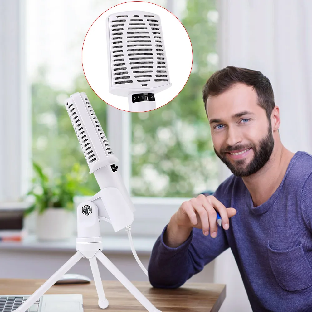 MEMTEQ Профессиональный Podcast Студийный микрофон для Skype Настольный ПК Ноутбук