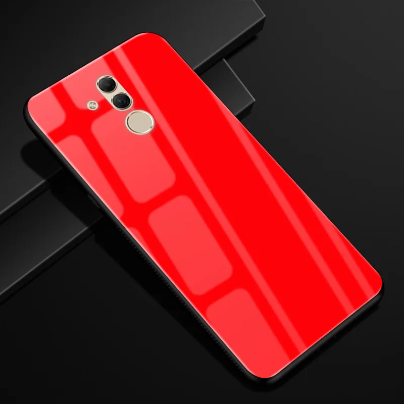 Для huawei mate 20 lite чехол Чехол из закаленного стекла для телефона черный ТПУ бампер чехол для huawei mate 20 lite стеклянная крышка mate 20 lite