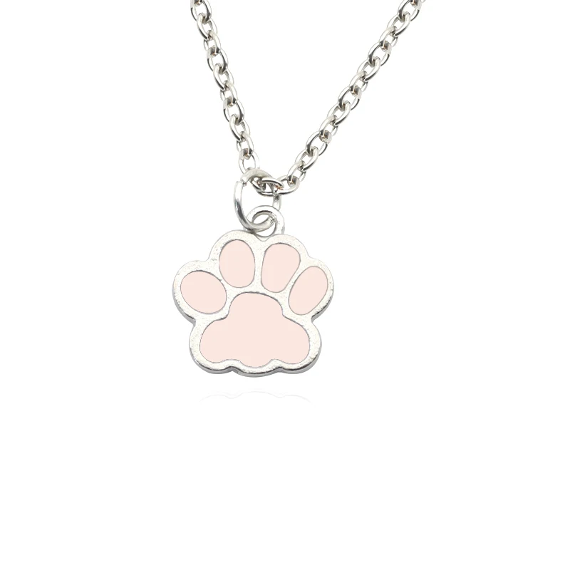 Pink paw necklace Массажная расческа котенка ожерелье с подвеской в виде собачьей лапки Для женщин цвета: золотистый, серебристый эмаль коготь животного ног печати Цепочки и ожерелья s и кулоны ювелирные изделия подарок для владельцы собак - Окраска металла: Pink paw necklace