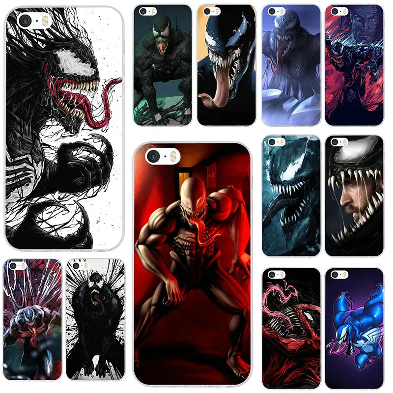 Venom Carnage Art Чехлы для мобильных телефонов аксессуары чехол мягкий TPU iPhone 8 7 6 S Plus X XR
