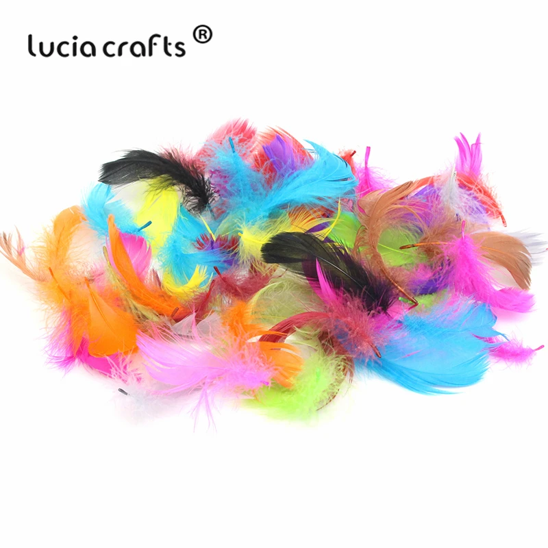 Lucia crafts, 72 шт./лот, случайные цвета, 4-8 см, плавающие перья, гусиные перья, вечерние украшения для дома, ручная работа, материалы H0505