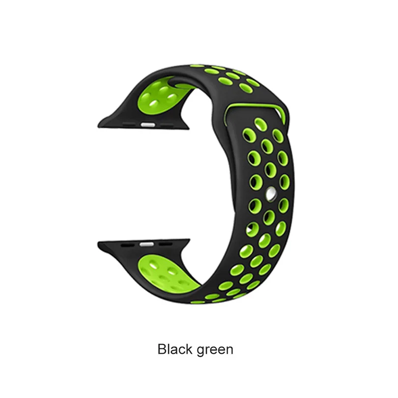 Soft Silicone Double Color Sport Strap 42mm/44mm Iwatch Band 38mm/40mm Bracelet Wristband for IWatch Series 4 3 2 1 Accessories | Наручные