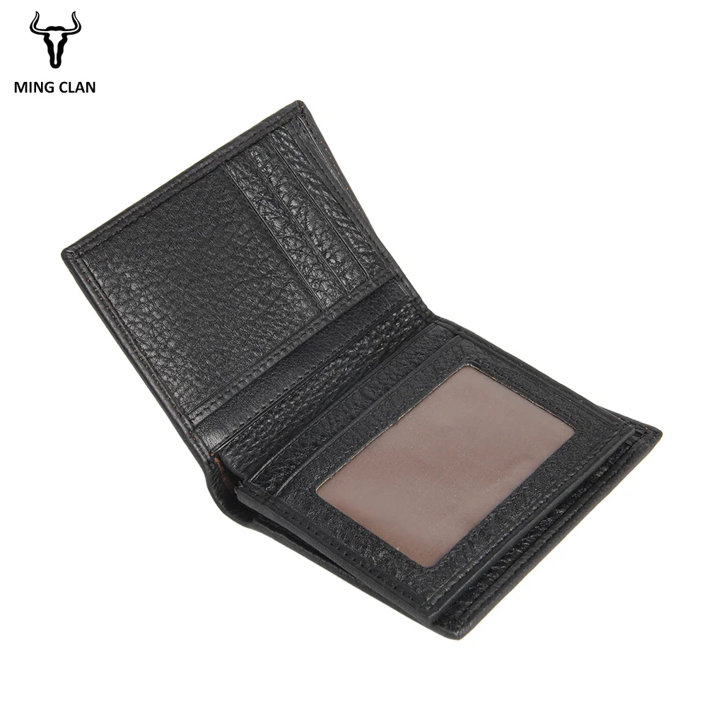 Genuine Leather Wallet For Men Male Bifold Wallet Real Leather Male Small Purse With ID Window Big Capacity Wallets Men