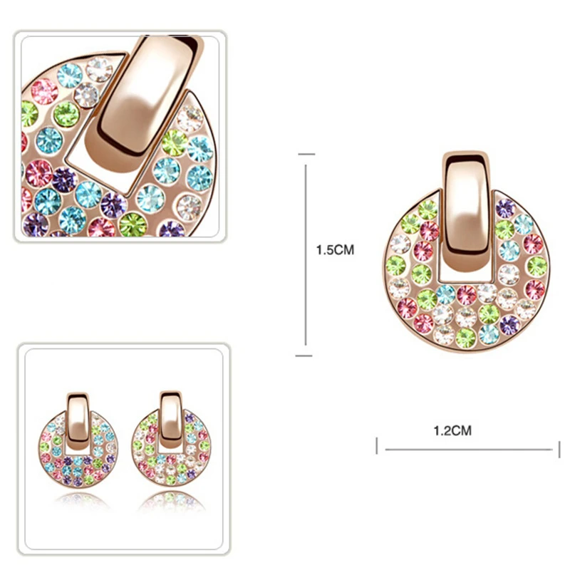 2016 мода ювелирных изделий колье серьги для женщин красочные из кристаллов