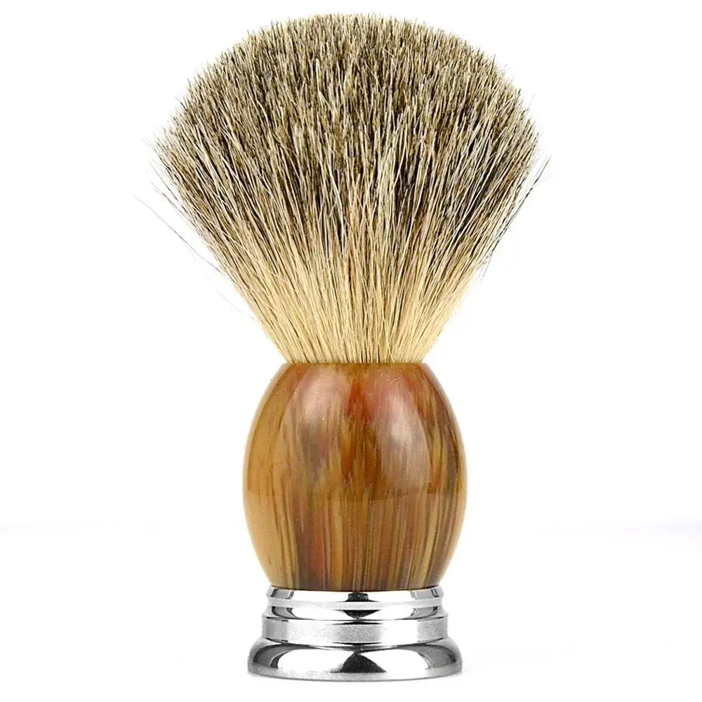 Brown Resin Grandslam, щетка для бритья, 20 мм, лучший барсук, Хари, узел, лезвия для бритья, кисти с розовым, wood, Handel или сплав, Hanle, инструмент для тяжелого бритья - Цвет: Brown Resin