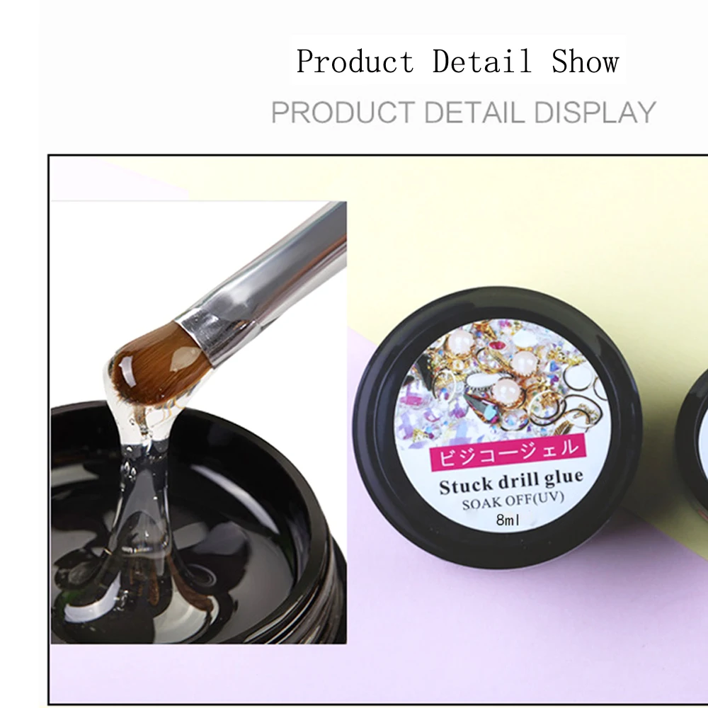 Супер липкий профессиональный УФ гель для ногтей 1/2 шт. 8 мл|Стразы| |