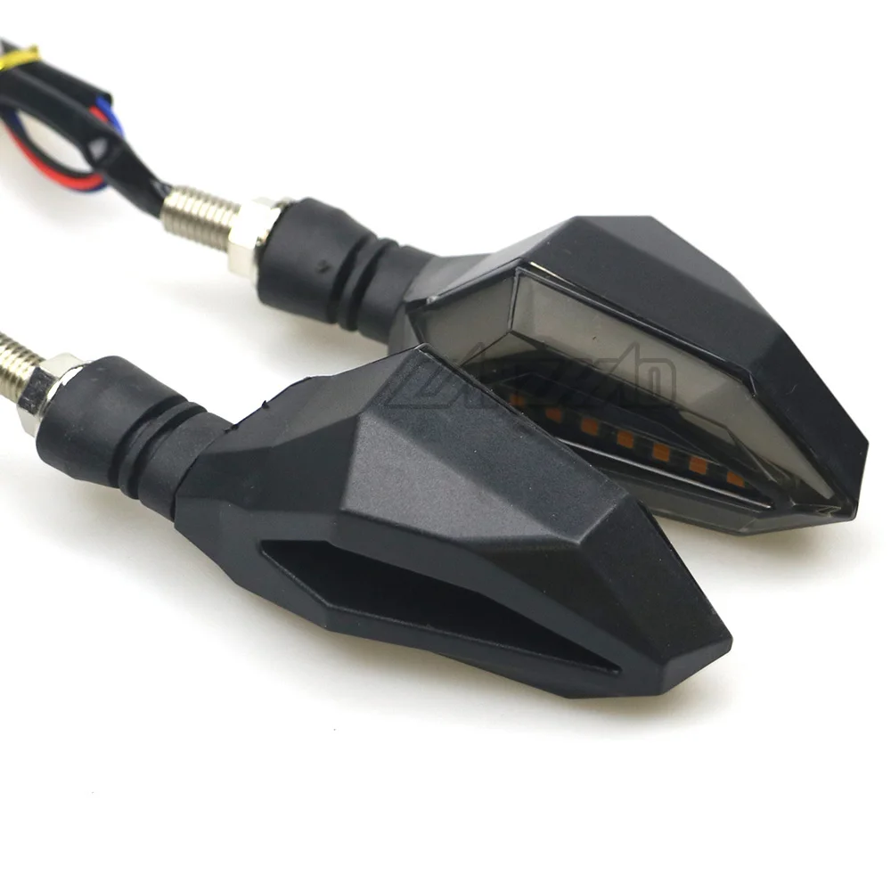 Светодиодные поворотники для мотоцикла с левым и правым светом 3 провода Honda Kawasaki|