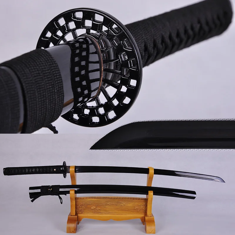 Японский самурайский меч катана черный ниндзи острое лезвие|katana handle|katana scabbardblade