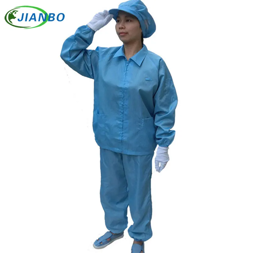 Антистатическая одежда Рабочая защитная жилетка с длинным рукавом синяя белая - Фото №1