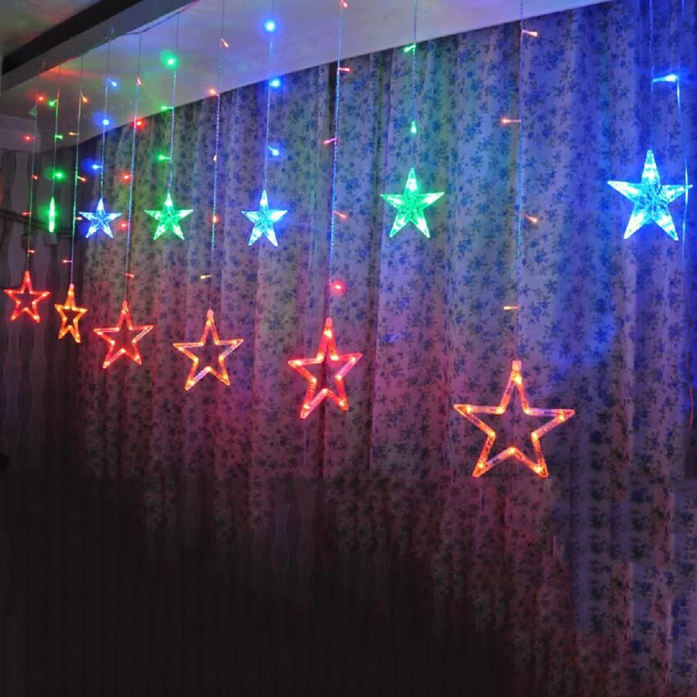 138 светодиодов Светодиодная лента со льдом большие звезды сказочные огни