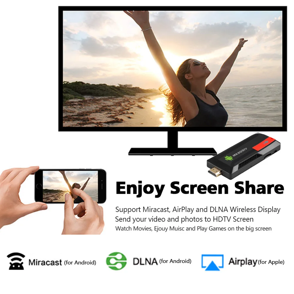 MADETEC MK809 IV Android 5 1 ТВ-карта RK3229 четырехъядерный 2G/16G WiFi ключ 4K HDMI KODI XBMC 3D AirPlay Miracast DLNA