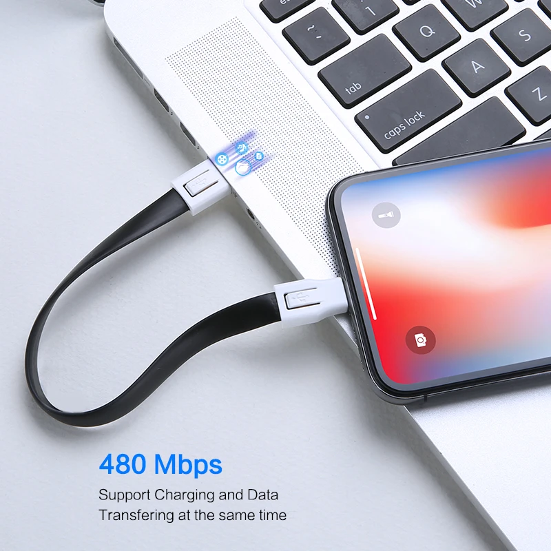 FLOVEME USB Cable for iPhone 7 6 6s 8 plus Mini Keychain Micro X 5s 5 SE Charging Data Mobile Phone Cables | Мобильные телефоны и