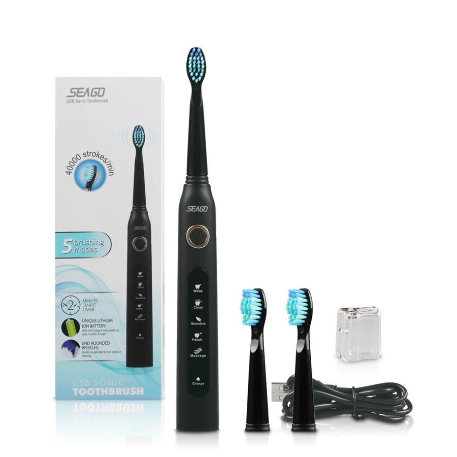 

Eco Friend Sonic Electric Toothbrush Sonicare USB Charger Deep Cleaning As Dentist Timer Reminder With 5 Modes Water Proof IPX 5