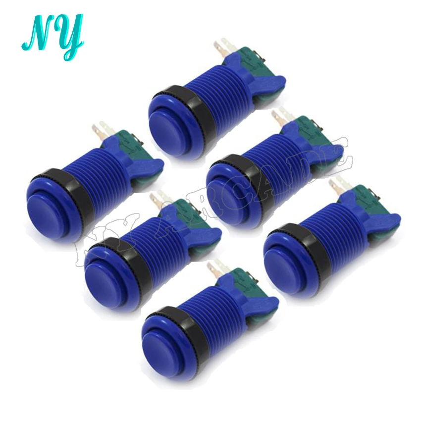 6 шт. 32 мм топ 28 отверстие кнопка с Микропереключатель для Классической Аркадной