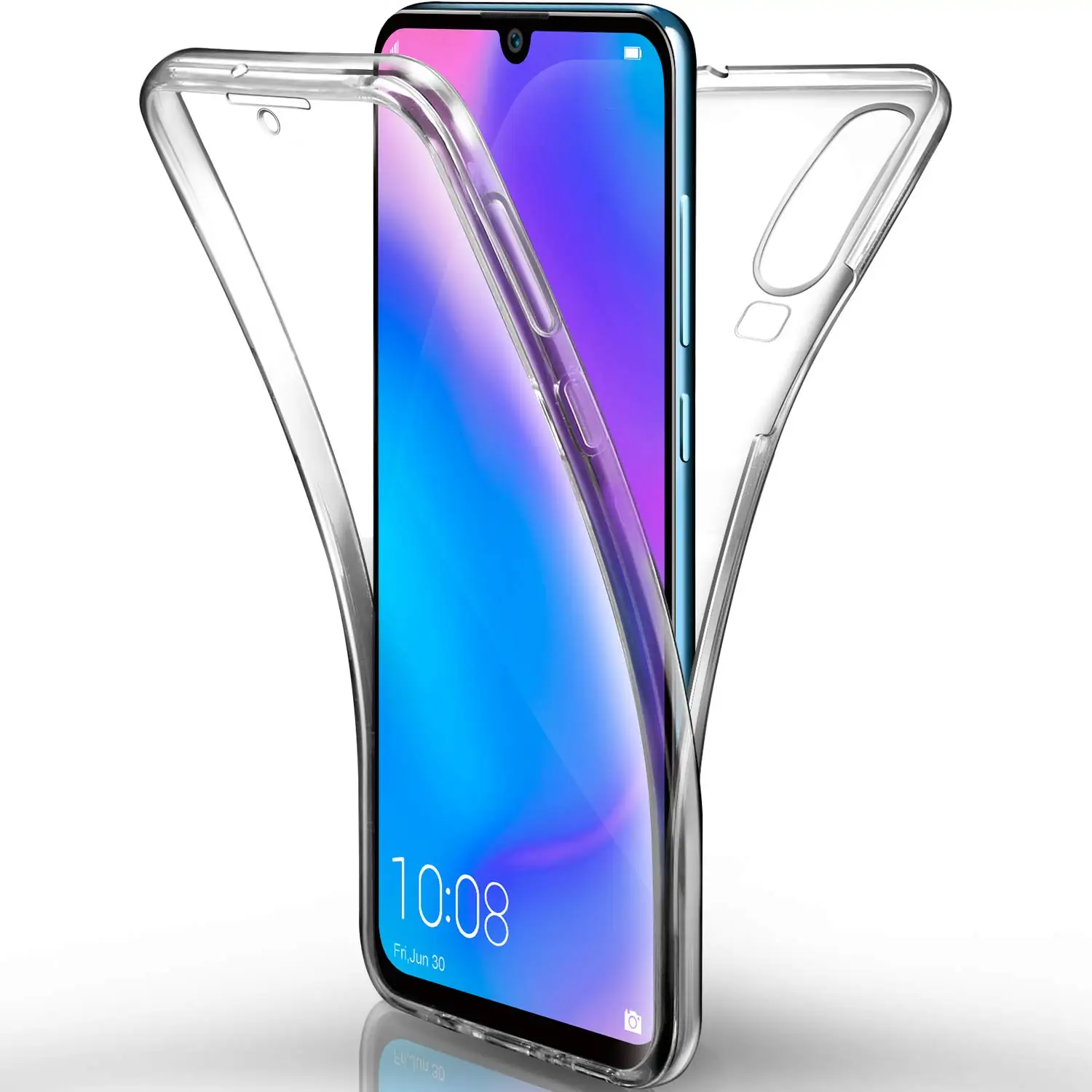 Передний и задний Прозрачный чехол для huawei P30 P20 Lite Коврики 20 Pro нет DOT Коврики 20 P30 накладка из силикона и термополиуретана Souple 360 полная защита корпуса - Цвет: Clear