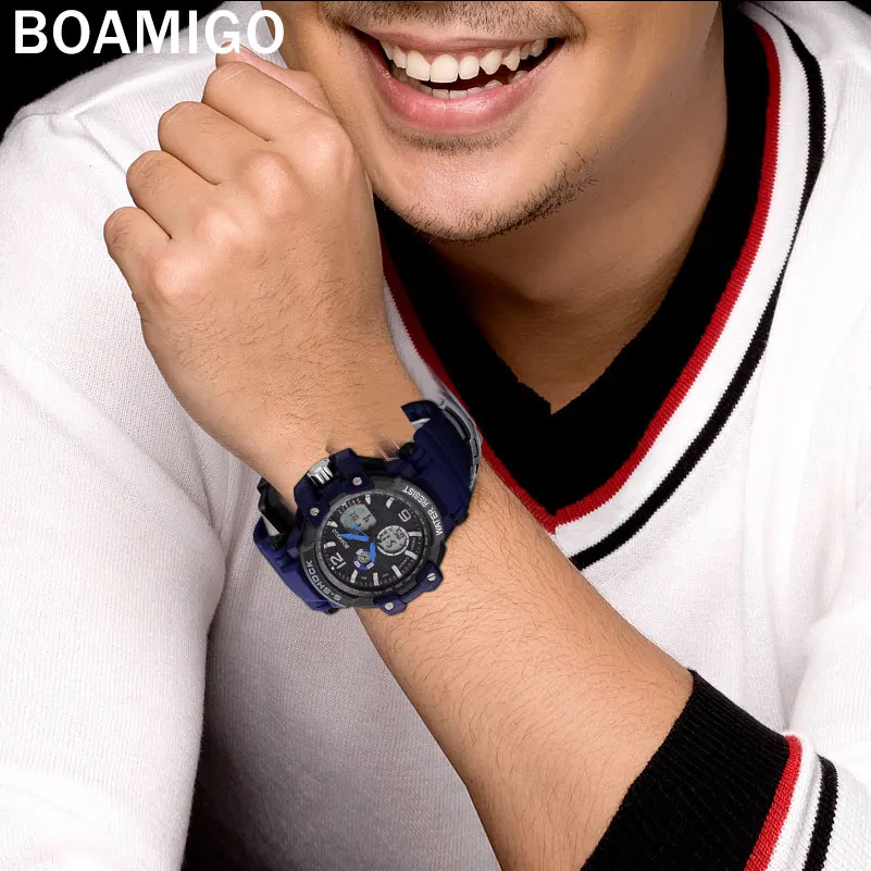 S Shock мужские спортивные часы BOAMIGO брендовые аналоговые цифровые светодиодные