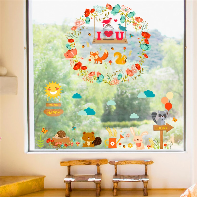 Настенные Стикеры с рисунком леса искусства кролика 48*63 см