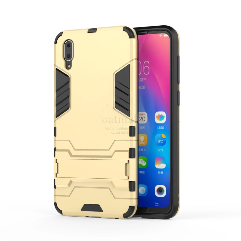 Новый двухслойный жесткий гибридный защитный чехол для VIVO Y97 с подставкой из ПК +