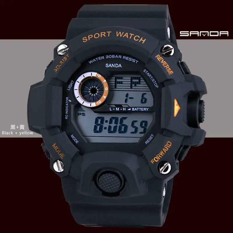 2016 санда Кварцевые Цифровые часы мужчины смотреть водонепроницаемый спорт