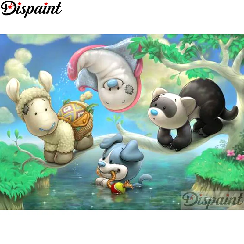 

Dispaint Full Square/Round Drill 5D DIY Diamond Painting "Cartoon Dog cat" 3D Embroidery Cross Stitch Home Decor Gift A12565