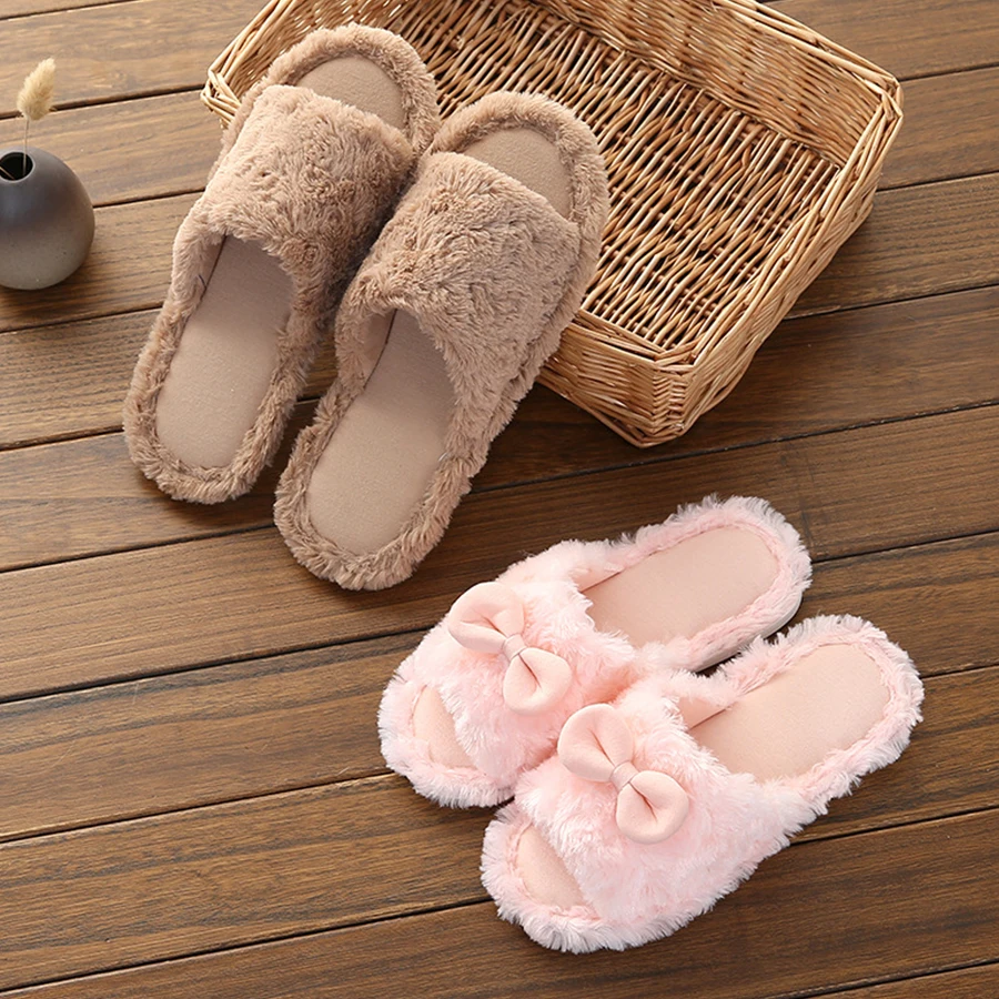 

LCIZRONG New Cute Lovers Home Slippers Men Solid Cotton Plush Bedroom Slippers Indoor Male Women House Shoes
