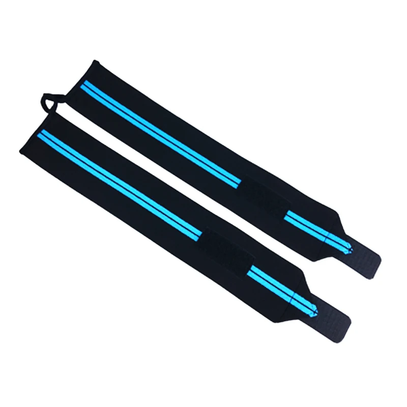 1 pair light blue Мужские спортивные регулируемые напульсники для тяжелой атлетики, поддержка запястья, ремешки для фитнеса, тренировок, пауэрлифтинг, рукоятка, штанга, ремешки на запястье - Цвет: 1 pair light blue