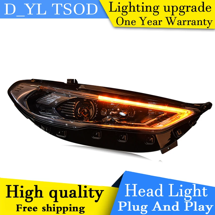 Автомобильный Стайлинг для Ford Mondeo фары fusion светодиодный фары DRL Hid биксеноновые фары объектив вспышка прямые желтые поворотные