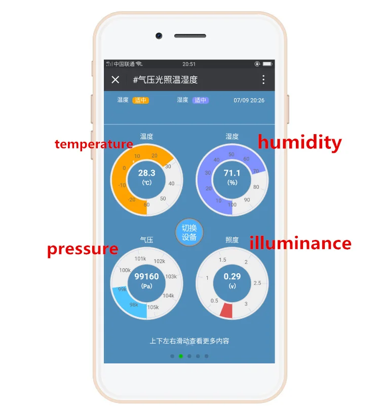 Температура + Влажность давление воздуха свет Wi-Fi термометр гигрометр