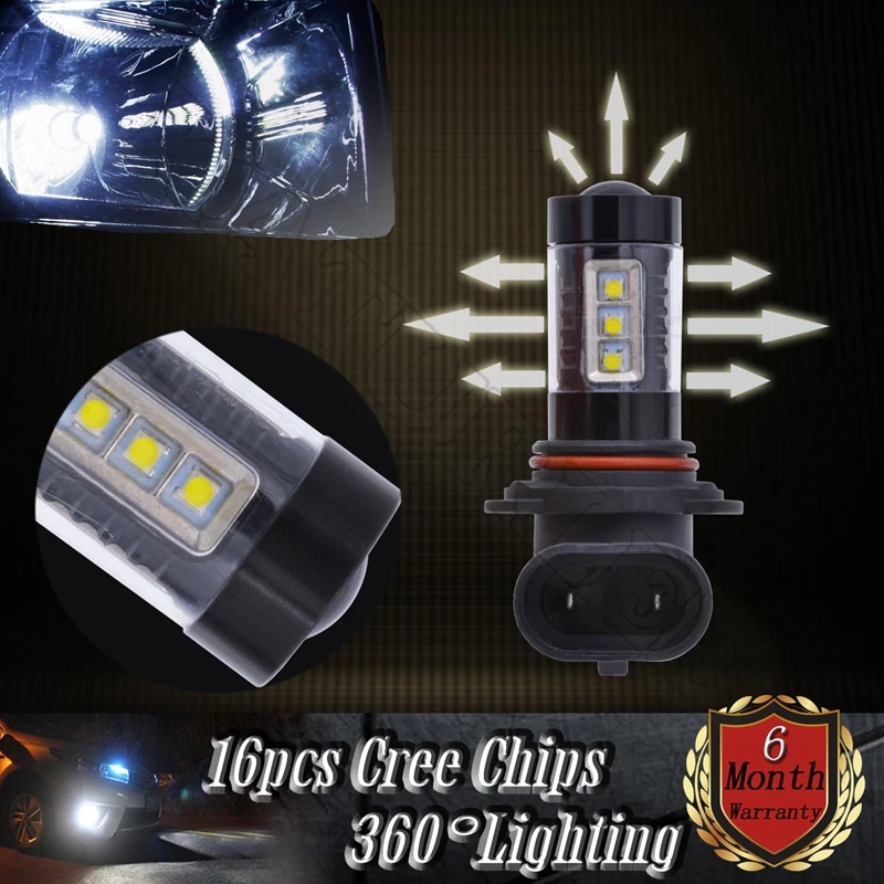 HB4 9006 светодиодный противотуманный светильник Combo 6000K 80W 1800LM белый Cree сменный DRL