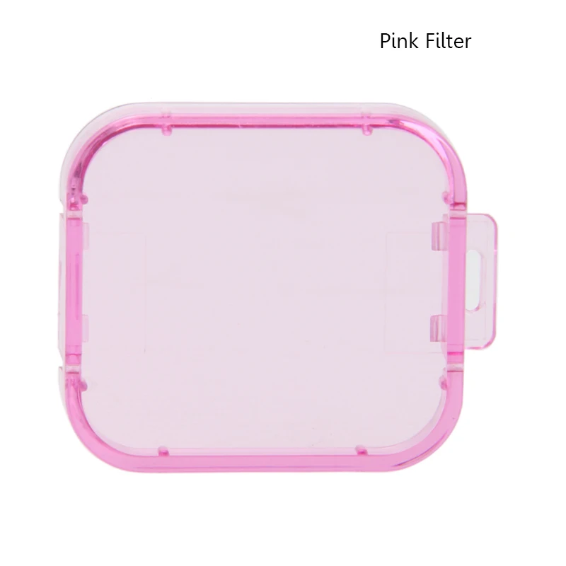 Pink Фильтр для дайвинга, 6 цветов, фильтр для дайвинга, желтый, фиолетовый, оранжевый, красный, розовый, крышка для объектива, крышка для Xiaomi Yi 4 K, водонепроницаемый чехол - Цвет: Pink