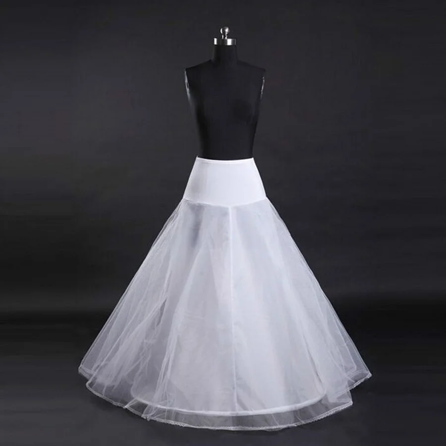 Дешевые Свадебные Нижняя юбка Дешевые Белые Свадебные Crinolines линии два Слои Нижняя юбка, свадебные аксессуары