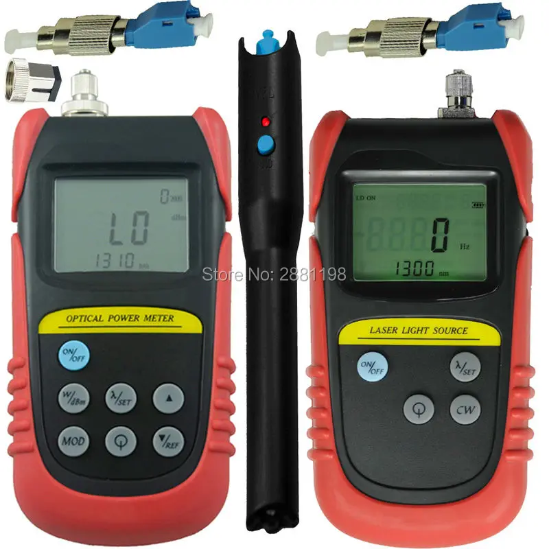 Оптический Мощность метр (-70db до + 6db) 2fc-lc адаптер 850nm 1300nm волны оптический лазерный