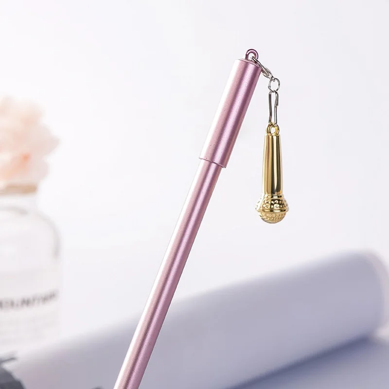Rose Gold Pendant Корейская Эйфелева башня пушистая гелевая ручка с подвеской милый медведь Новинка панда с кошкой для пишущих принадлежностей Милая художественная каваи продвижение школьная офисная вещь - Цвет: Rose Gold Pendant