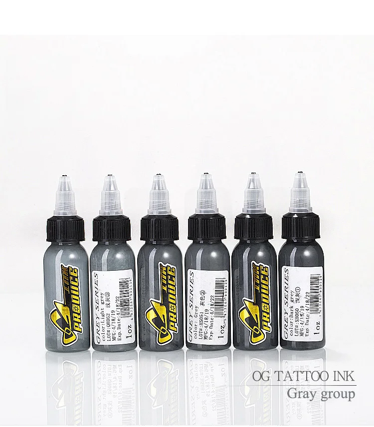OG набор для татуировки боди-арт набор чернил Dinamic 1 oz/30 ml бело-серый Пигмент Макияж Pigmento Maquiagem Tinta спрей Encre Tatouage Goochie