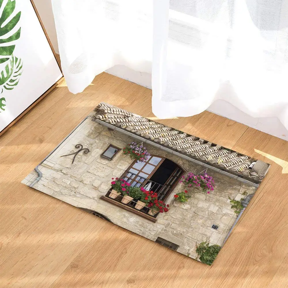 Нескользящие Ретро коврики для ванной винтажный Европейский Стиль Архитектура