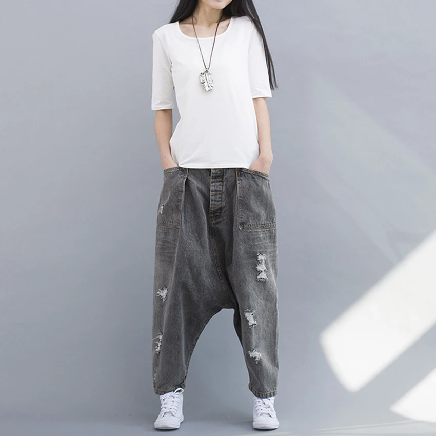 Для женщин осень 2018 г. джинсовые штаны джинсы для дамские шаровары личности