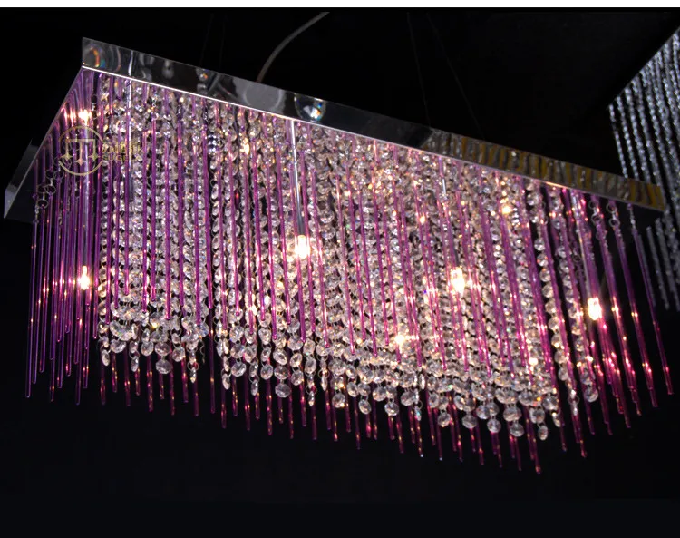 Романтические фиолетовые стеклянные стержни и прозрачные хрустальные подвесные