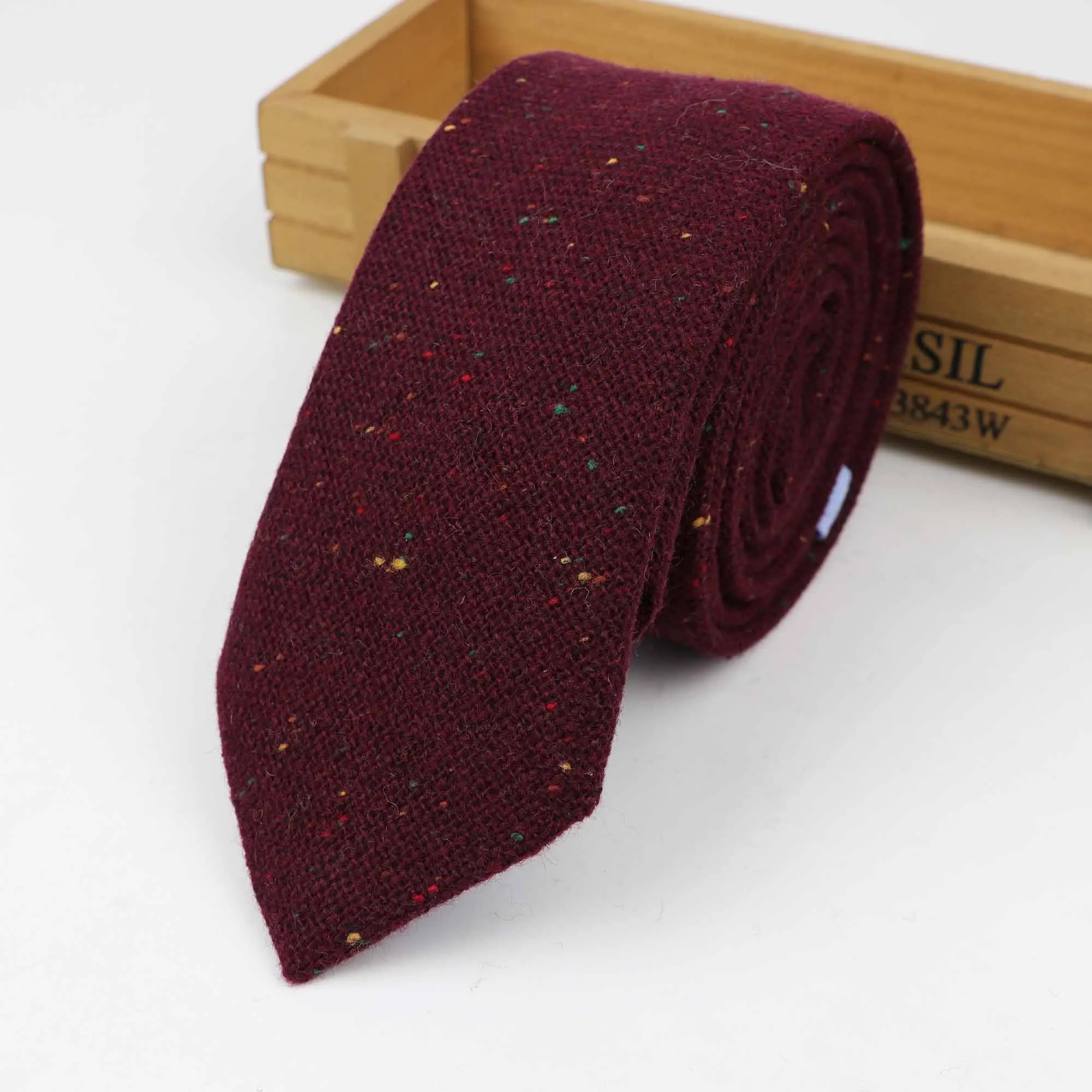 4 New Style Wool Viscose Tie 7cm Ties Fluffy Solid Color Corbata Slim Striped Necktie Cravat Clothing Accessories Warm Dot Ties - Цвет: 4